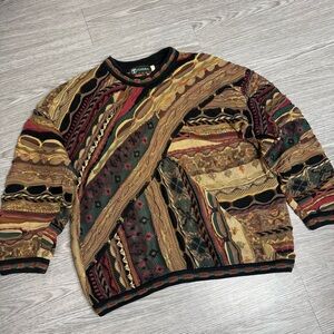 Vintage 90s Tundra Canada 3D Knit Cotton Knit Sweater Sz L Coogie Coogi Cosby